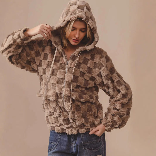 Hoodie Plaid Confortable