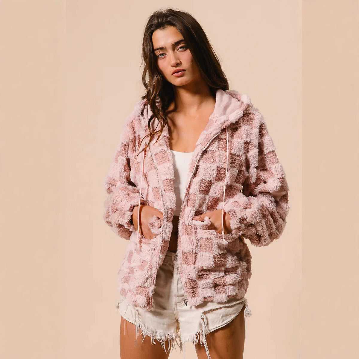 Hoodie Plaid Confortable