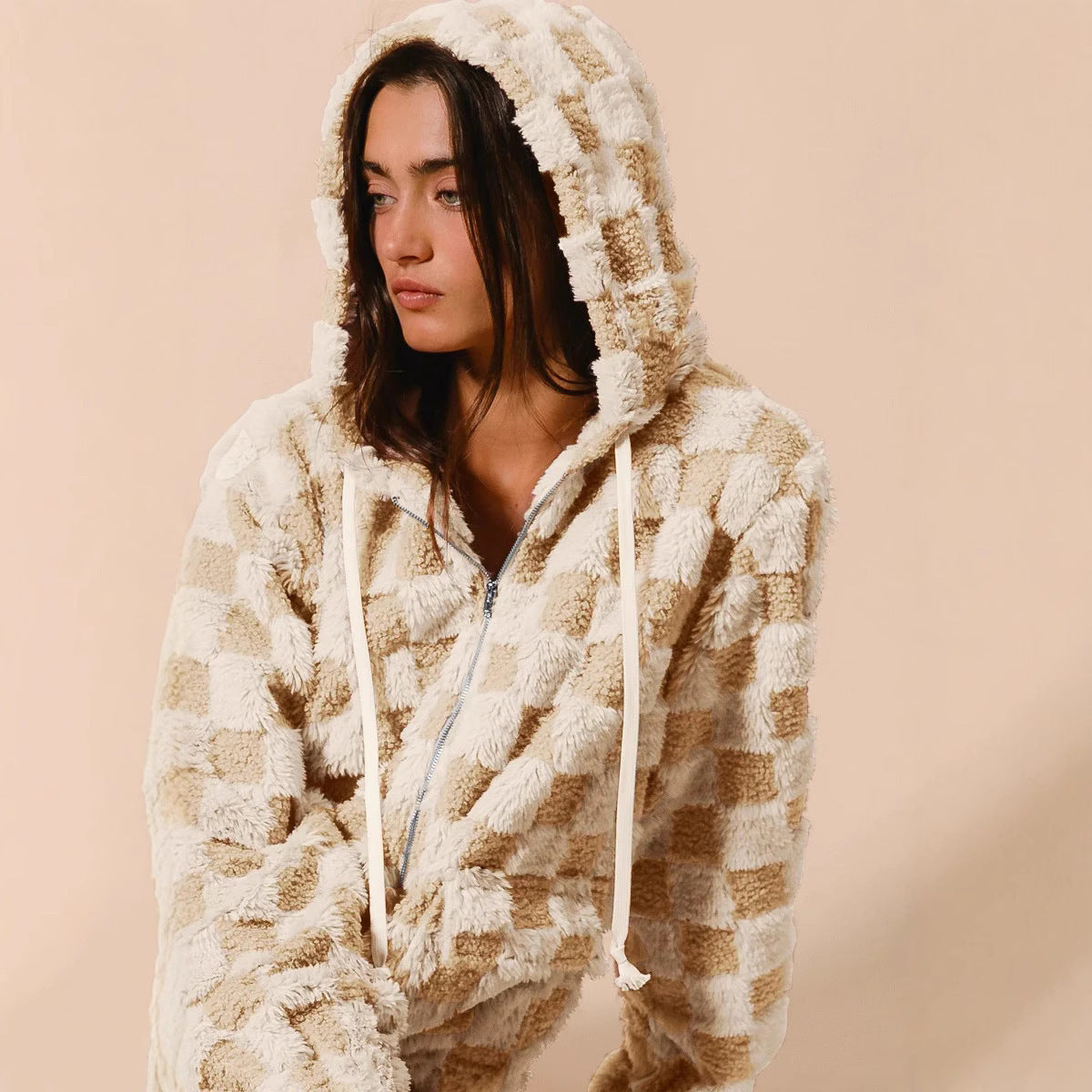 Hoodie Plaid Confortable