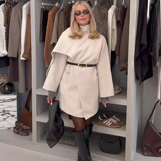 Manteau Confortable à Col Chic