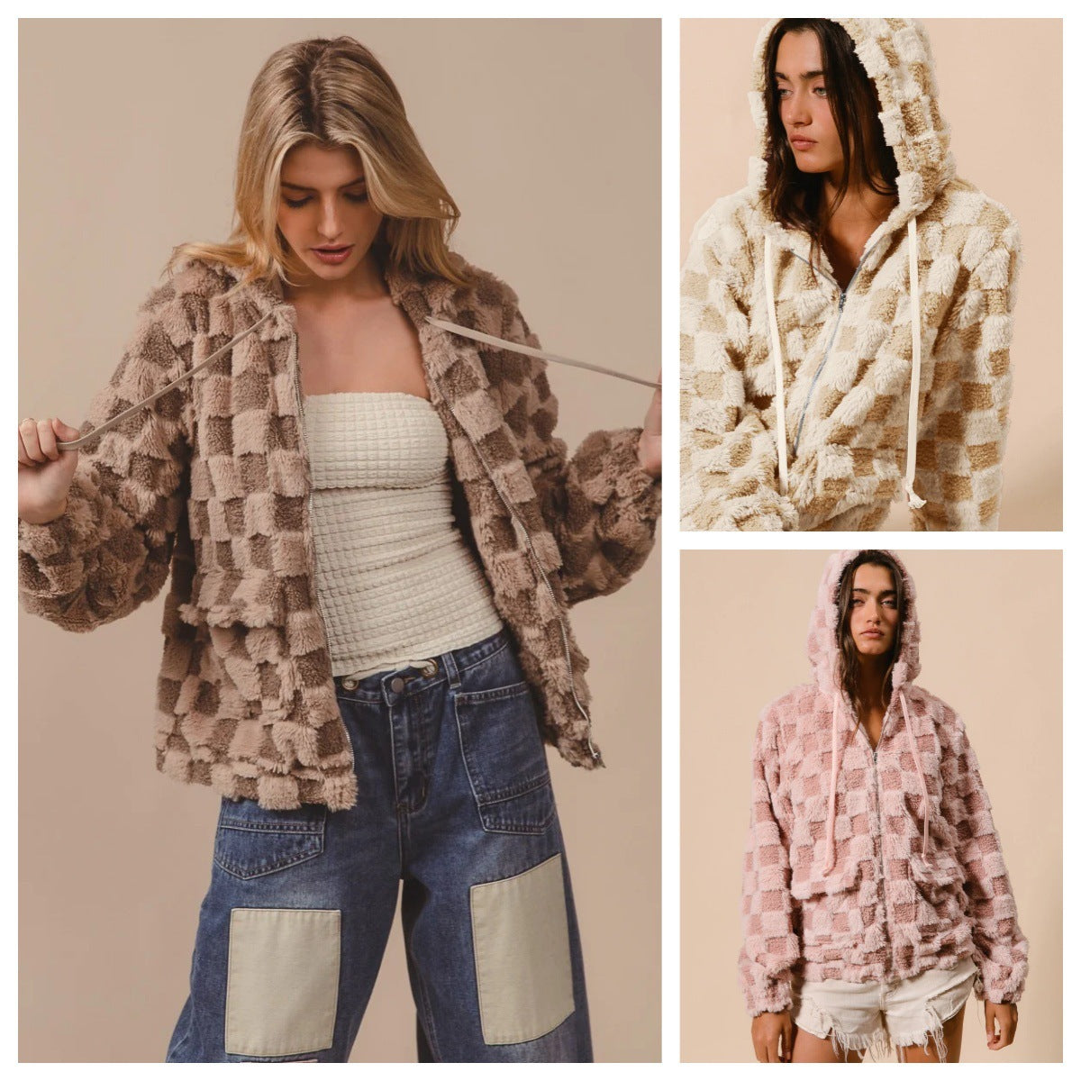 Hoodie Plaid Confortable